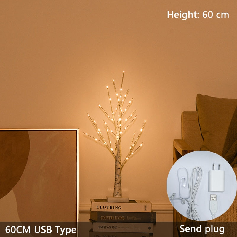 Christmas Decoration Birch Tree LED Bedroom Light for Landscape Luminous Decoration New Year Decor Tree Light Chrismas Tree Gift