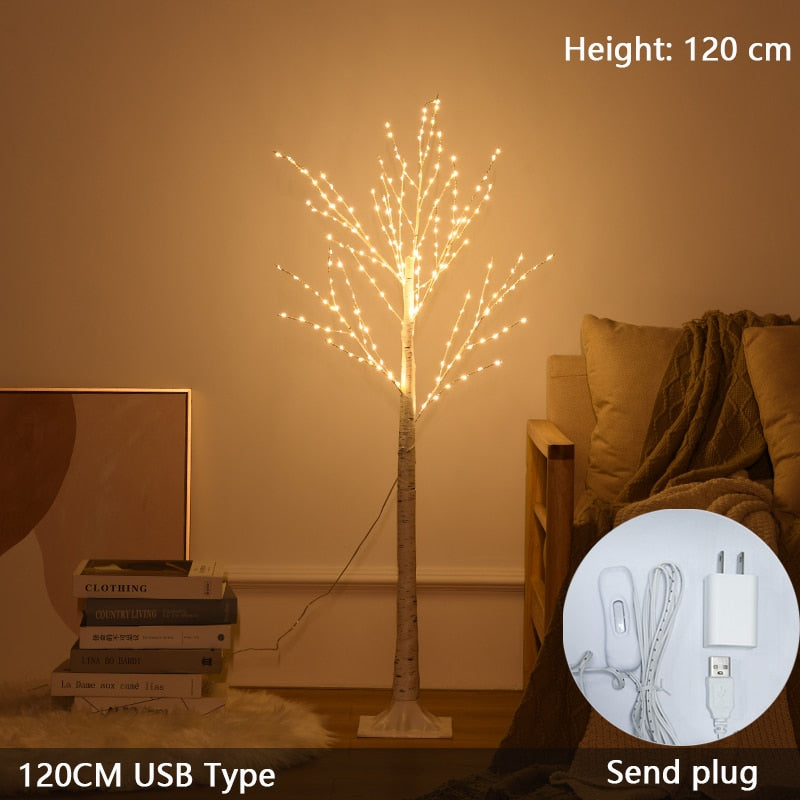 Christmas Decoration Birch Tree LED Bedroom Light for Landscape Luminous Decoration New Year Decor Tree Light Chrismas Tree Gift