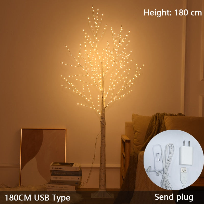 Christmas Decoration Birch Tree LED Bedroom Light for Landscape Luminous Decoration New Year Decor Tree Light Chrismas Tree Gift