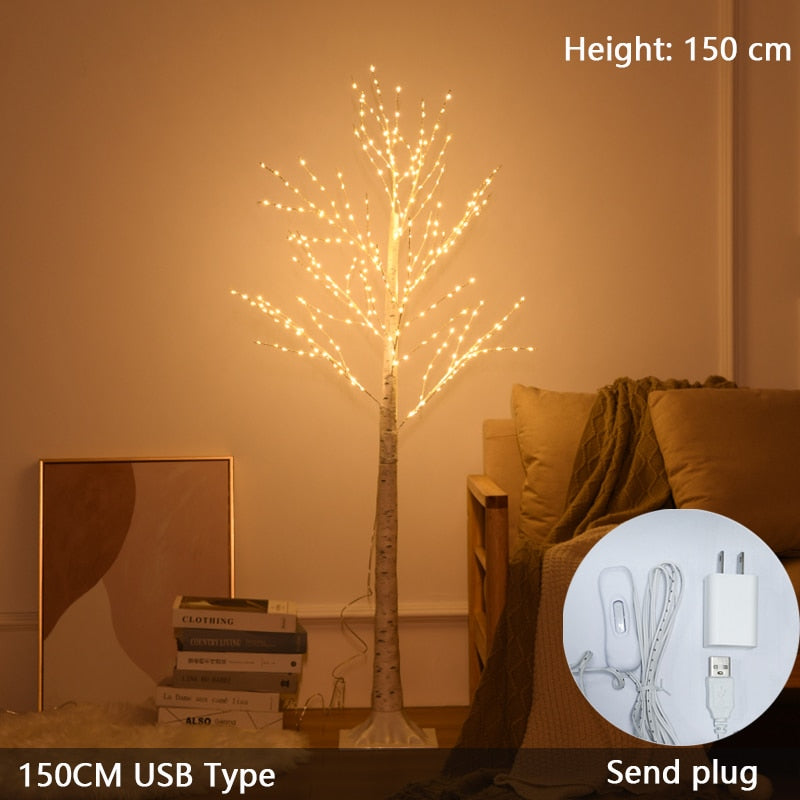 Christmas Decoration Birch Tree LED Bedroom Light for Landscape Luminous Decoration New Year Decor Tree Light Chrismas Tree Gift