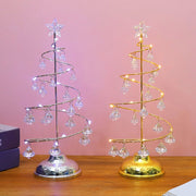LED Spiral Crystal Light Battery Powered Wrought Iron Desk Lighting Party Supplies Crystal Tree Table Lamp Christmas Decorations