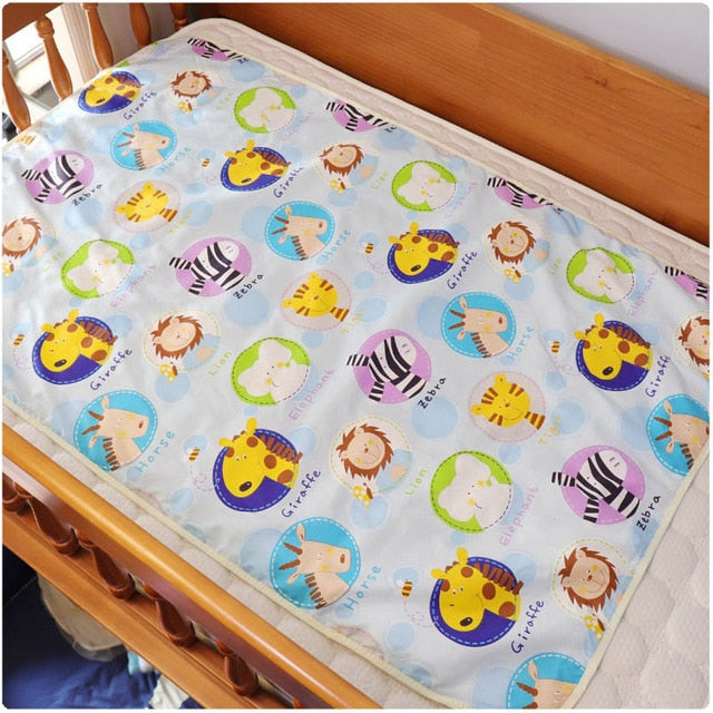 4 Sizes Baby Waterproof Sheet Urine Changing Pads Urine Pad Cartoon Reusable Infant Bedding Nappy Burp Mattress Changing Mat