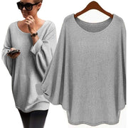 Sweater Female 2019 Autumn Winter Pullover Plus Size Women Oversized Batwing Knitted Pullover Loose Sweater  Jumper Pull Femme 8