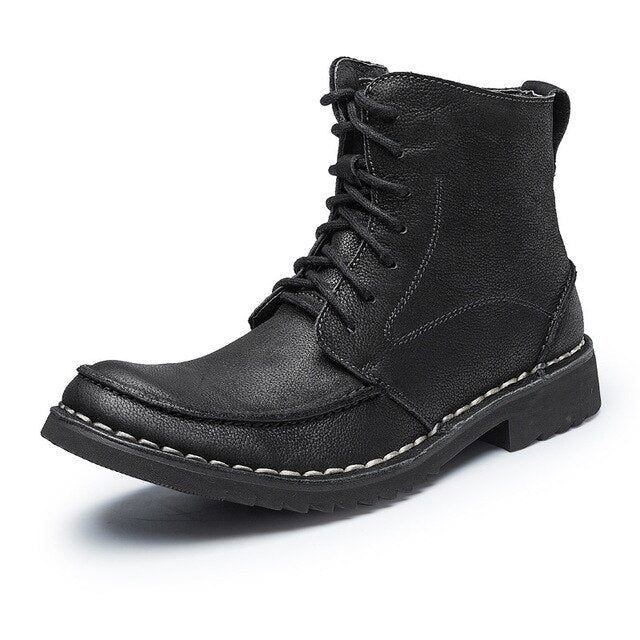 Men's Martins boots men causal boots genuine leather big size autumn winter warm man Bullock ankle boots Ankle Motorcycle Boots