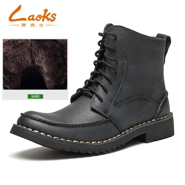 Men's Martins boots men causal boots genuine leather big size autumn winter warm man Bullock ankle boots Ankle Motorcycle Boots
