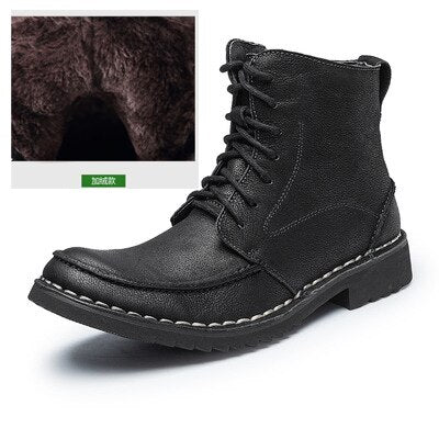 Men's Martins boots men causal boots genuine leather big size autumn winter warm man Bullock ankle boots Ankle Motorcycle Boots