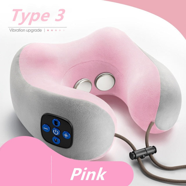 Home Travel U-shaped Office Cervical Relaxing Multi-function Outdoor Portable Health Care Massage Pillow Pain Relief Electric
