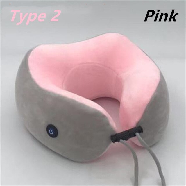 Home Travel U-shaped Office Cervical Relaxing Multi-function Outdoor Portable Health Care Massage Pillow Pain Relief Electric