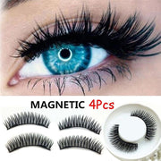 4pcs New Easy Wear 3D Magnetic Eyelash False Eyelash Double Magnet Full Strip Magnetic Lashes Soft Hair Reusable