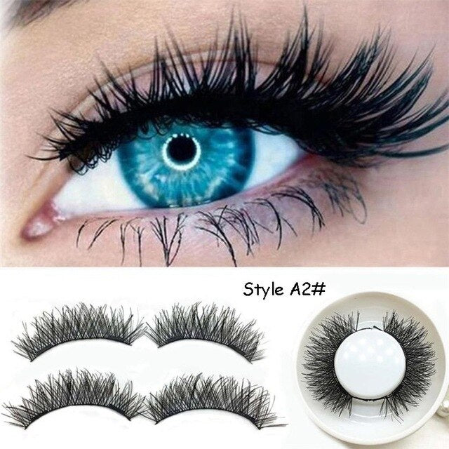 4pcs New Easy Wear 3D Magnetic Eyelash False Eyelash Double Magnet Full Strip Magnetic Lashes Soft Hair Reusable