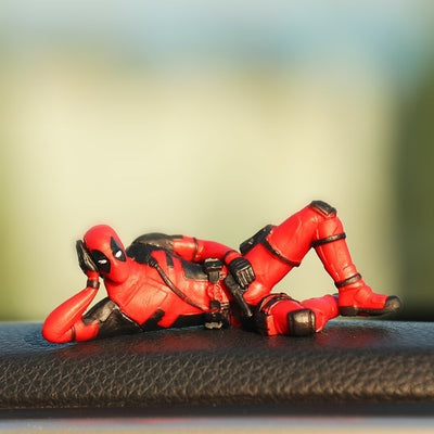 Car Ornaments Deadpool Personality Car Ornament Action Figure Sitting Model Anime Mini Doll Car Decoration Car Accessories