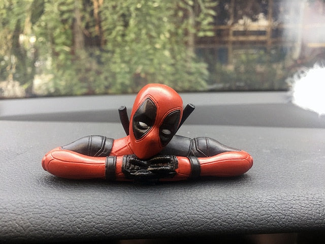 Car Ornaments Deadpool Personality Car Ornament Action Figure Sitting Model Anime Mini Doll Car Decoration Car Accessories