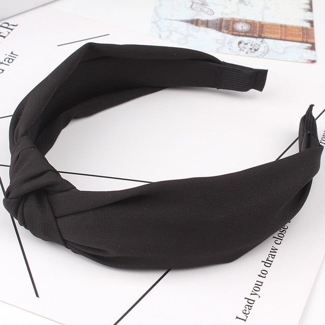 Wide Top Knot Hair Bands For Women Headdress Solid Color Cloth Headband Bezel Girls Hairband Hair Hoop Female Hair Accessories