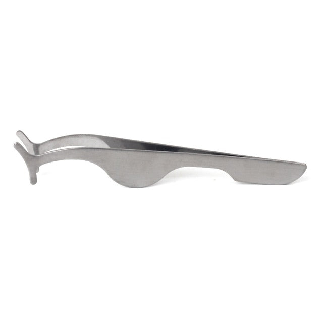 Stainless Slivery Eyelash Tweezers False Eyelashes Magnetic Tweezer 3D Handmade Strip False Eyelash Remove Clip Clamp