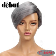 Debut 613 Lace Part Wigs Human Hair Wigs For Black Women Red Lace Front Short Bob Wigs Piexe Cut Straight Purple Ombre Lace Wigs
