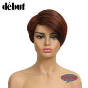 Debut 613 Lace Part Wigs Human Hair Wigs For Black Women Red Lace Front Short Bob Wigs Piexe Cut Straight Purple Ombre Lace Wigs