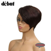 Debut 613 Lace Part Wigs Human Hair Wigs For Black Women Red Lace Front Short Bob Wigs Piexe Cut Straight Purple Ombre Lace Wigs