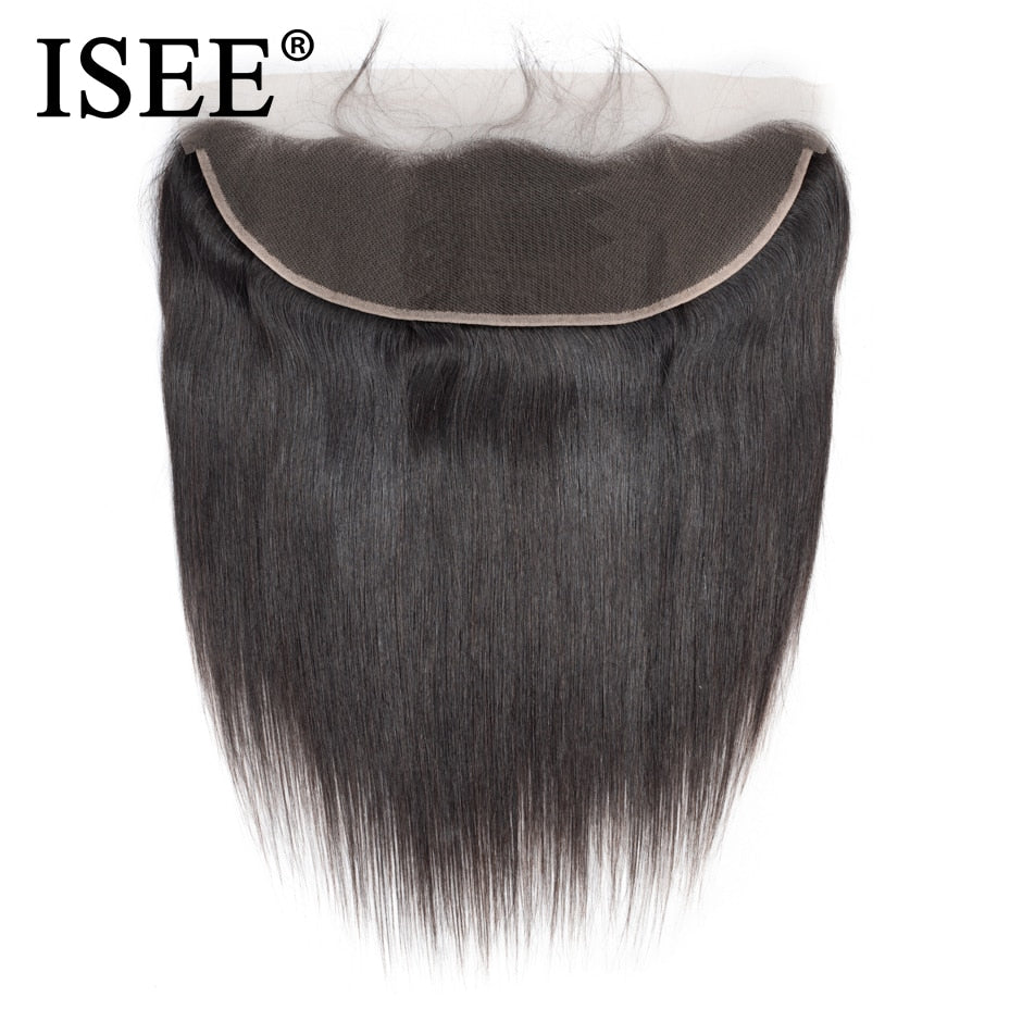 ISEE HAIR Brazilian Straight Lace Frontal Closure 13*4 Ear to Ear Free Part Frontal 130% Destiny Remy Hair Free Shipping