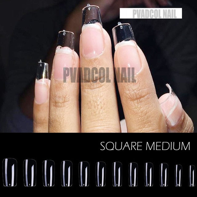 Gel X Nails Extension System Full Cover Sculpted Clear Stiletto Coffin False Nail Tips 240pcs/bag