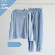 Pajamas Set Homewear Women Pyjama Plus Size Sexy Warm Flannel Pants Winter Sleepwear Femme Plush Clothes