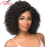 Sophie's Short Human Hair Wigs For Black Women Jerry Curl Human Hair Wigs Non Remy  4 Colors Brazilian Hair Jerry Wigs