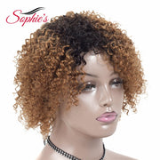 Sophie's Short Human Hair Wigs For Black Women Jerry Curl Human Hair Wigs Non Remy  4 Colors Brazilian Hair Jerry Wigs