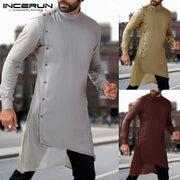 Stylish 2020  Muslim Islamic Clothes Saudi Arab Long Shirt Indian  Suit Men Dress Casual Shirts Kaftan Hombre Robe Big
