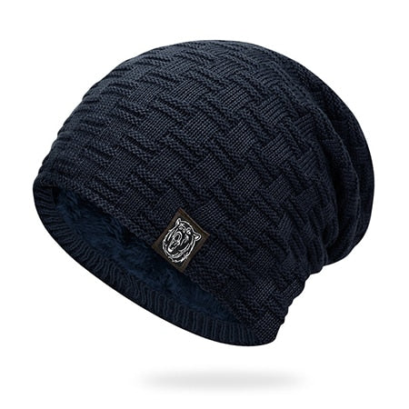 Mens Winter Hat Casual Brand Knitted Ladies Hats Beanies Stocking Hat Plus Velvet Rasta Cap Skull Bonnet Hats For Men