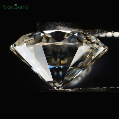 NiceGems D Color Moissanite 1Carat Brilliant  Hearts & Arrows Cut 6.5mm Round Colorless Loose Gems Stone lab Grown Diamond VVS1