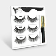 3 pairs 3d eyelashes magnetic Eyeliner& Magnetic False Eyelashes & Tweezer Set Waterproof Long Lasting Eyelash Extension