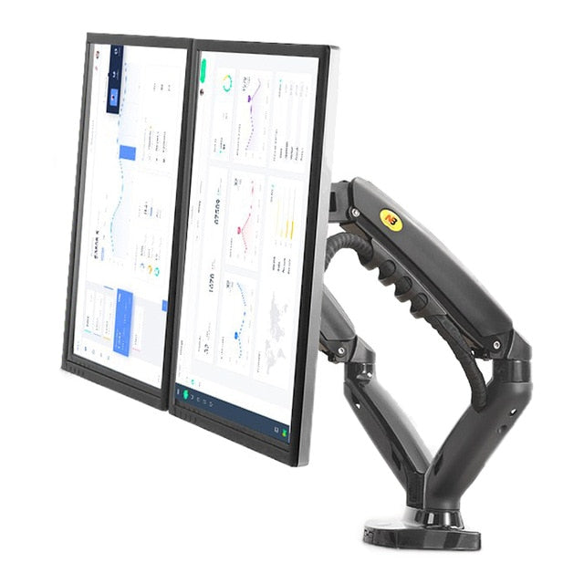 2019 New NB F160 Gas Spring Desktop 17"-27" Dual Monitor Holder Arm With 2 USB3.0 Monitor Mount Bracket Load 2-9 kg each Arm