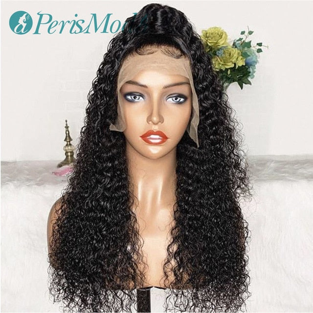 Synthetic Wigs for Black Women PerisModa Long Black Color Curly Hair Extension for Daily Use Cheap Wig Synthetic Lace Front Wigs