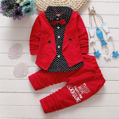 Bibicola Baby Boy Gentleman Clothing Sets Kids Floral Clothes For Birthday Formal Outfits Suit Fashion Tops Shirt + Pants 2pcs