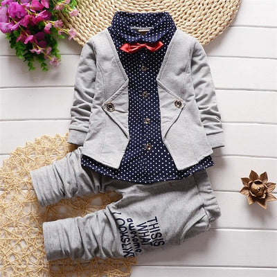 Bibicola Baby Boy Gentleman Clothing Sets Kids Floral Clothes For Birthday Formal Outfits Suit Fashion Tops Shirt + Pants 2pcs