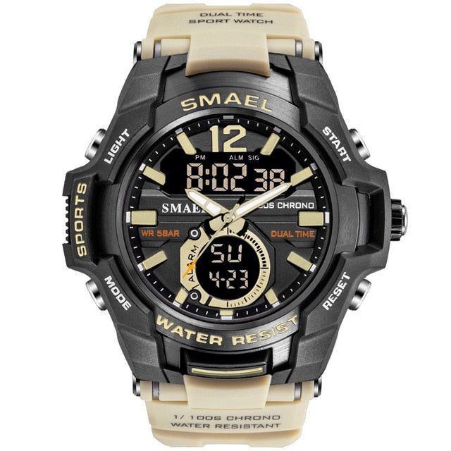 SMAEL Sport Watch Men Watches Waterproof 50M Wristwatch Relogio Masculino Big Dial Quartz Digital Military Army Clock 1805