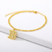 A-Z Initial Letter Anklets for Women Fashion Alphabet ankle bracelet Stainless Steel Cuban Link Anklet Foot Leg Chain Jewelry