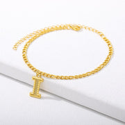 A-Z Initial Letter Anklets for Women Fashion Alphabet ankle bracelet Stainless Steel Cuban Link Anklet Foot Leg Chain Jewelry
