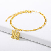A-Z Initial Letter Anklets for Women Fashion Alphabet ankle bracelet Stainless Steel Cuban Link Anklet Foot Leg Chain Jewelry
