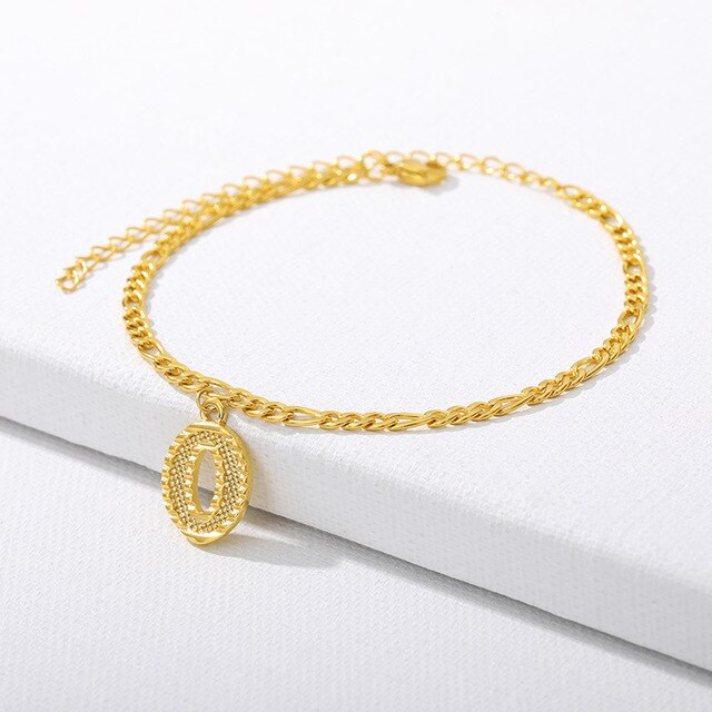 A-Z Initial Letter Anklets for Women Fashion Alphabet ankle bracelet Stainless Steel Cuban Link Anklet Foot Leg Chain Jewelry