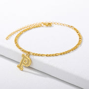 A-Z Initial Letter Anklets for Women Fashion Alphabet ankle bracelet Stainless Steel Cuban Link Anklet Foot Leg Chain Jewelry