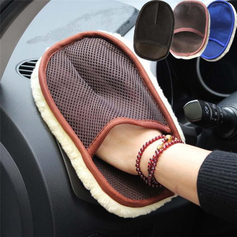1 Pcs Car Styling Wool Soft Car Wash Cleaning Glove Cleaning Brush Motorcycle Washer Care Products Car Accessories