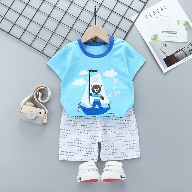 Unni-yun Casual Baby Kids Sport Clothing Plaid Lion Clothes Sets for Boys Costumes 100% Cotton Baby Clothes 6M -4 Years Old