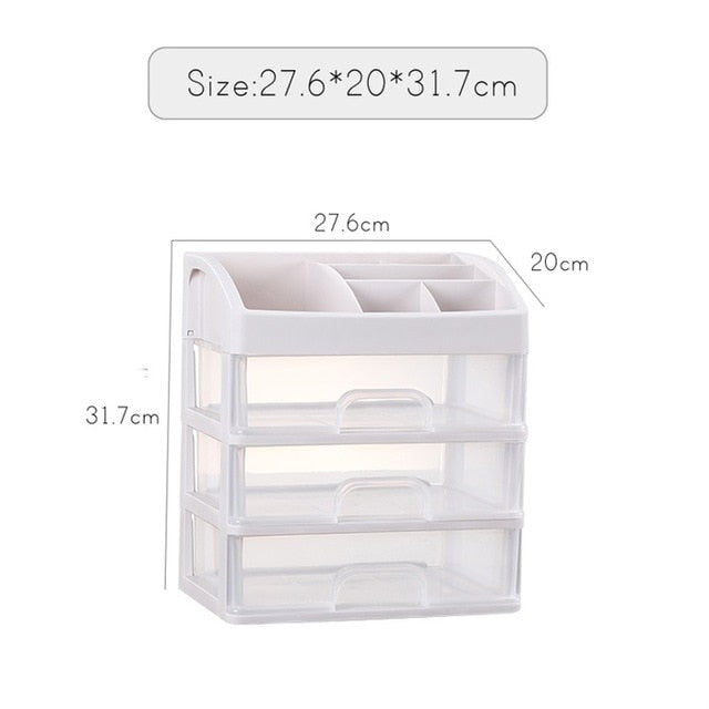 Makeup Organizer Drawers Plastic Cosmetic Storage Box Jewelry Container Make Up Case Makeup Brush Holder Organizers H1187