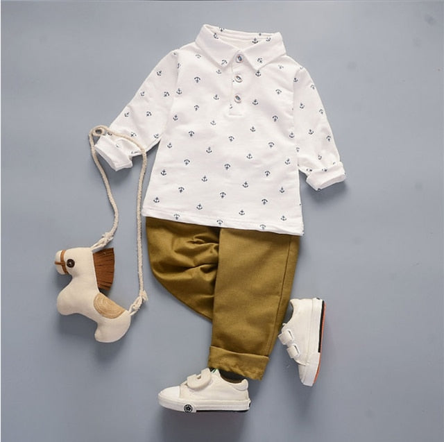 Bibicola Baby Boy Gentleman Clothing Sets Kids Floral Clothes For Birthday Formal Outfits Suit Fashion Tops Shirt + Pants 2pcs