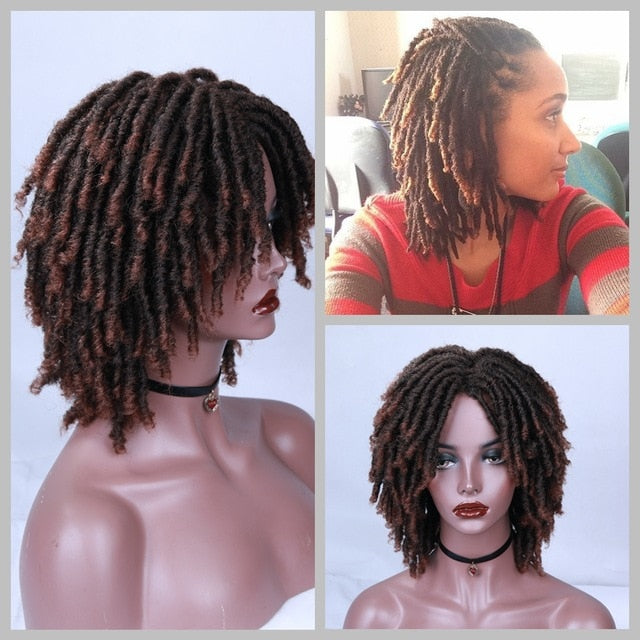 FAVE Short Dreadlock Ombre Bug 1b99J Braiding Crochet Twist Hair 6 Inch Synthetic Wig For Black Women/Man High Temperature Fiber