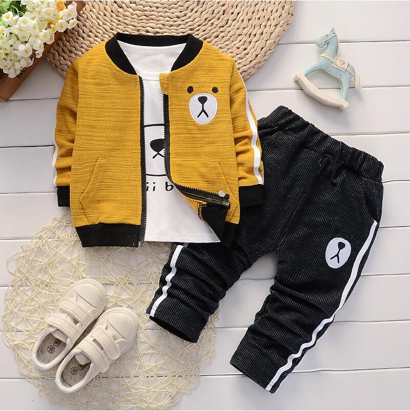 Baby Boys Suits Spring 2020 Autumn Infant Denim Casual Clothing Sets 3pcs Fashion Clothes Sets Newborn baby outfit for boy