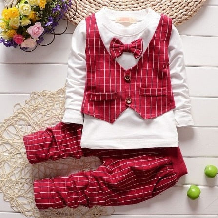 Bibicola Baby Boy Gentleman Clothing Sets Kids Floral Clothes For Birthday Formal Outfits Suit Fashion Tops Shirt + Pants 2pcs