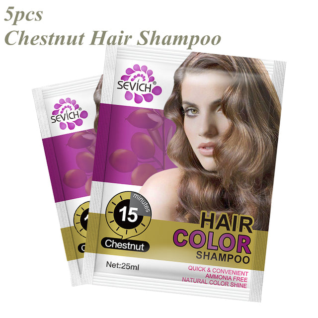 Instant Black Hair Shampoo Make Grey and White Hair Darkening Shinny in 5 Minutes