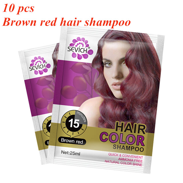 Instant Black Hair Shampoo Make Grey and White Hair Darkening Shinny in 5 Minutes