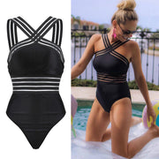 Sexy Black Striped One Piece Bikini